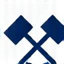 Значок двух пересекающихся судейских молотков